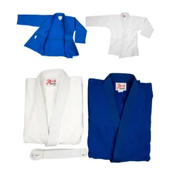 Uniforme de artes marciales Judo Gi, Kimono de competición, 100% algodón, blanco, 450gsm, tejido único