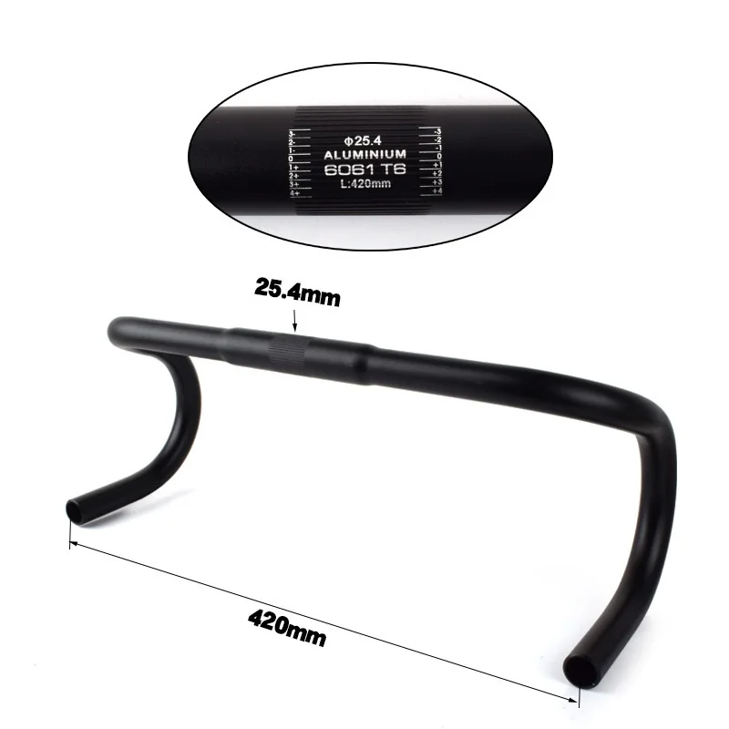 Road handlebars, horn handlebars, road bend handlebars, bicycle handlebars, horizontal aluminum alloy 25.4 handlebars