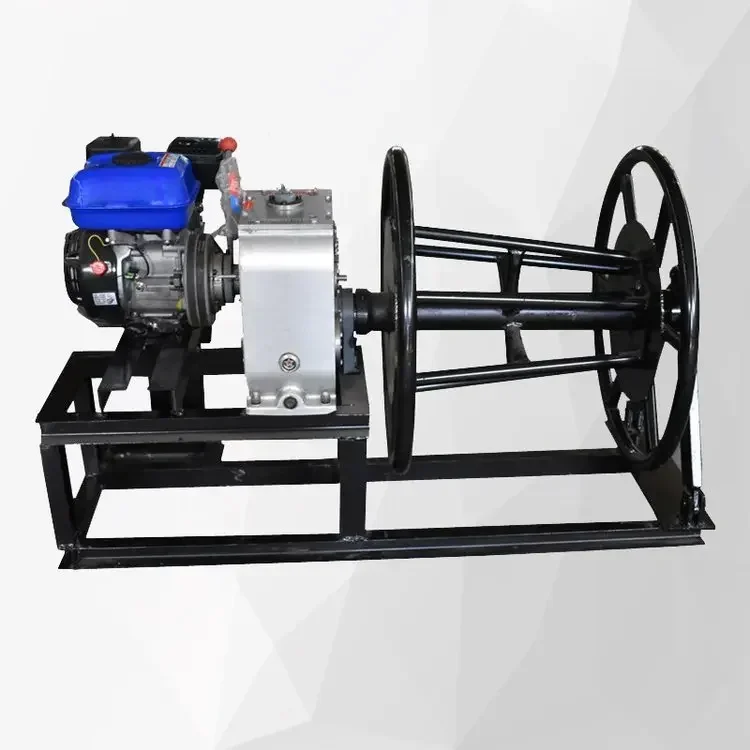 HOT SALE Compact 3T 5T 8T Rope on Drum  Gasoine Engine Other Winch Machine for Logging Wood Cable Laying