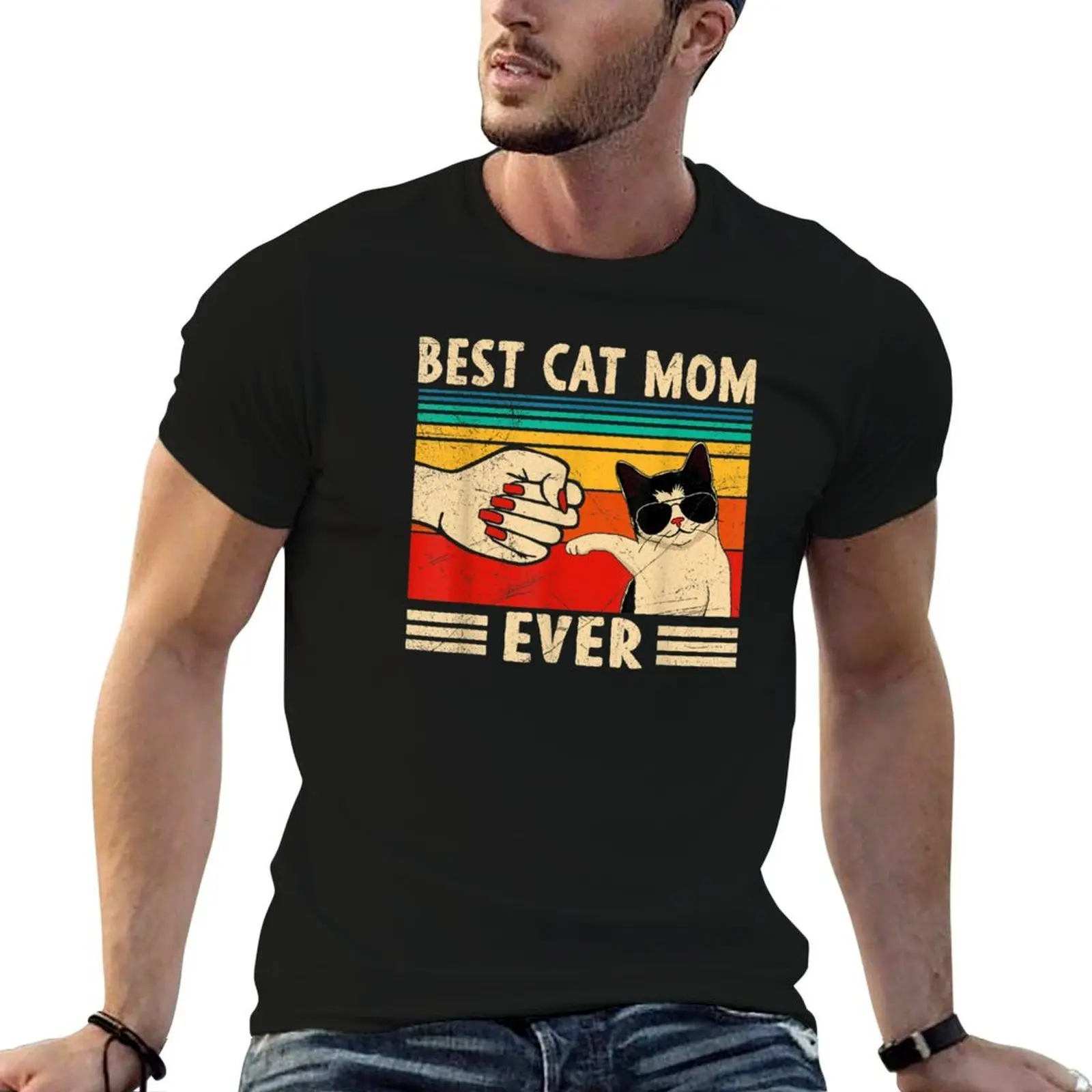 t Mom t Best man man T-Shirt shirts cotton Ever 100% shirt cotton graphic Cat tshirt