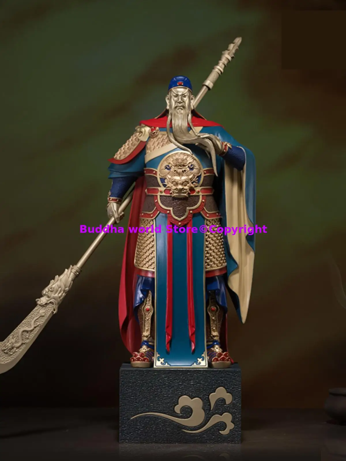 TOP high-end Lucky Bronze Statue ornament Home boss office Fancy copper Carving decorative Wealth Guan Gong god Figure Figurine