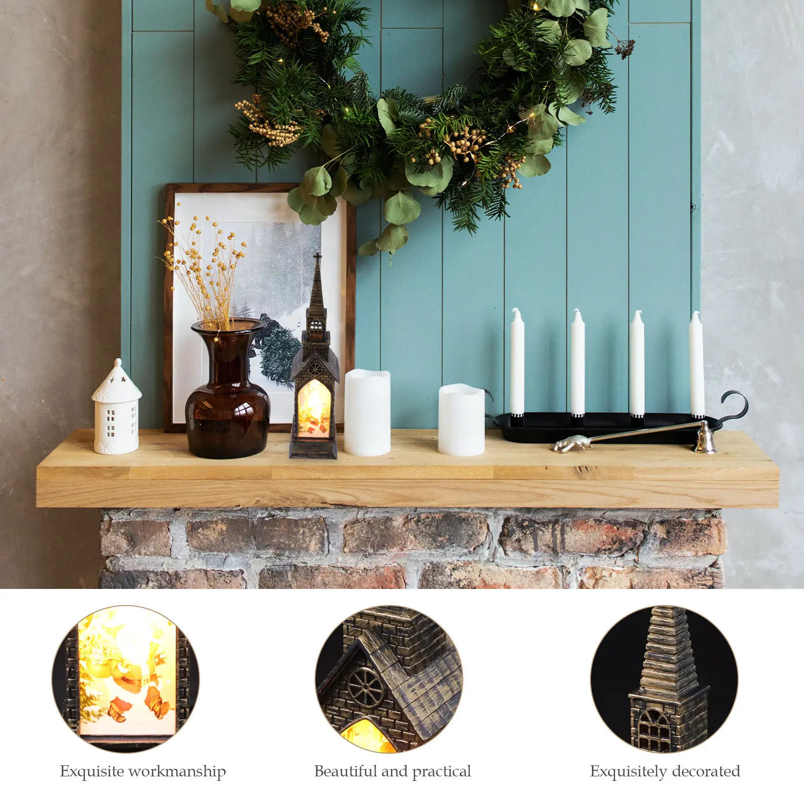 

Led Small Night Light Christmas Decoration Luminous House Ornament Desktop Decor Castle Decor Christmas Gift Festival Lighting