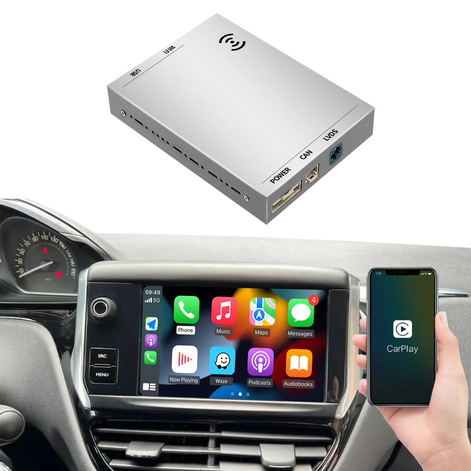 Wireless CarPlay Android Auto Fits For Peugeot&Citroen SMEG&MRN NAC Carplay Decoder Car Android Player