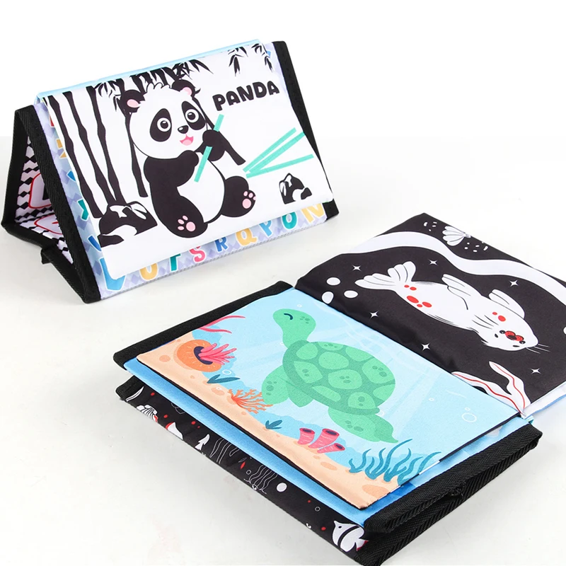 10-pagina stoffen boek Montessori Touch And Feel baby zachte bureaukalender stoffen boeken cartoon dieren vroeg onderwijs speelgoed voor baby