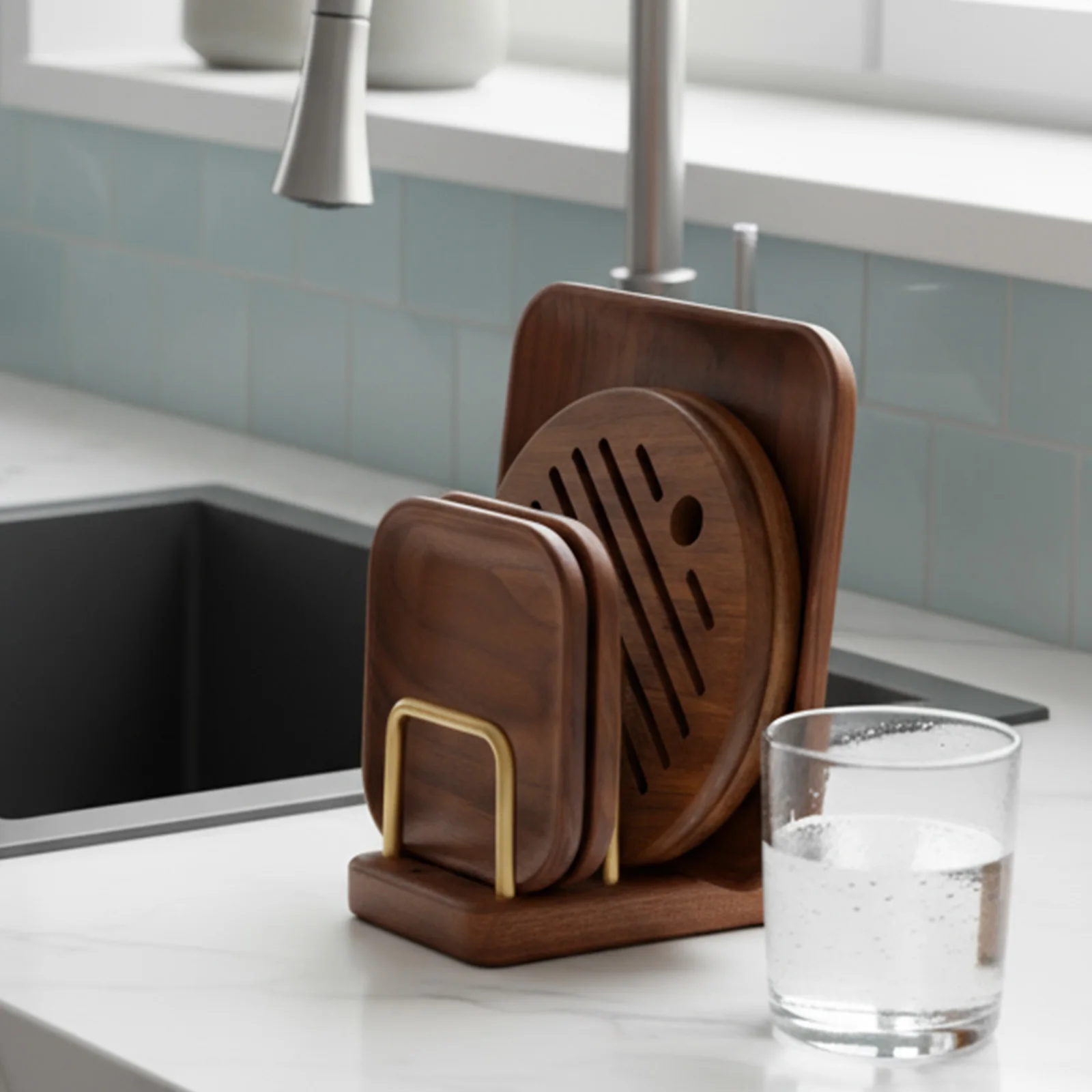 

Многоуровневый органайзер для крышек и посуды, деревянная подставка с дренажем, износостойкая металлическая подставка для кухонной утвари