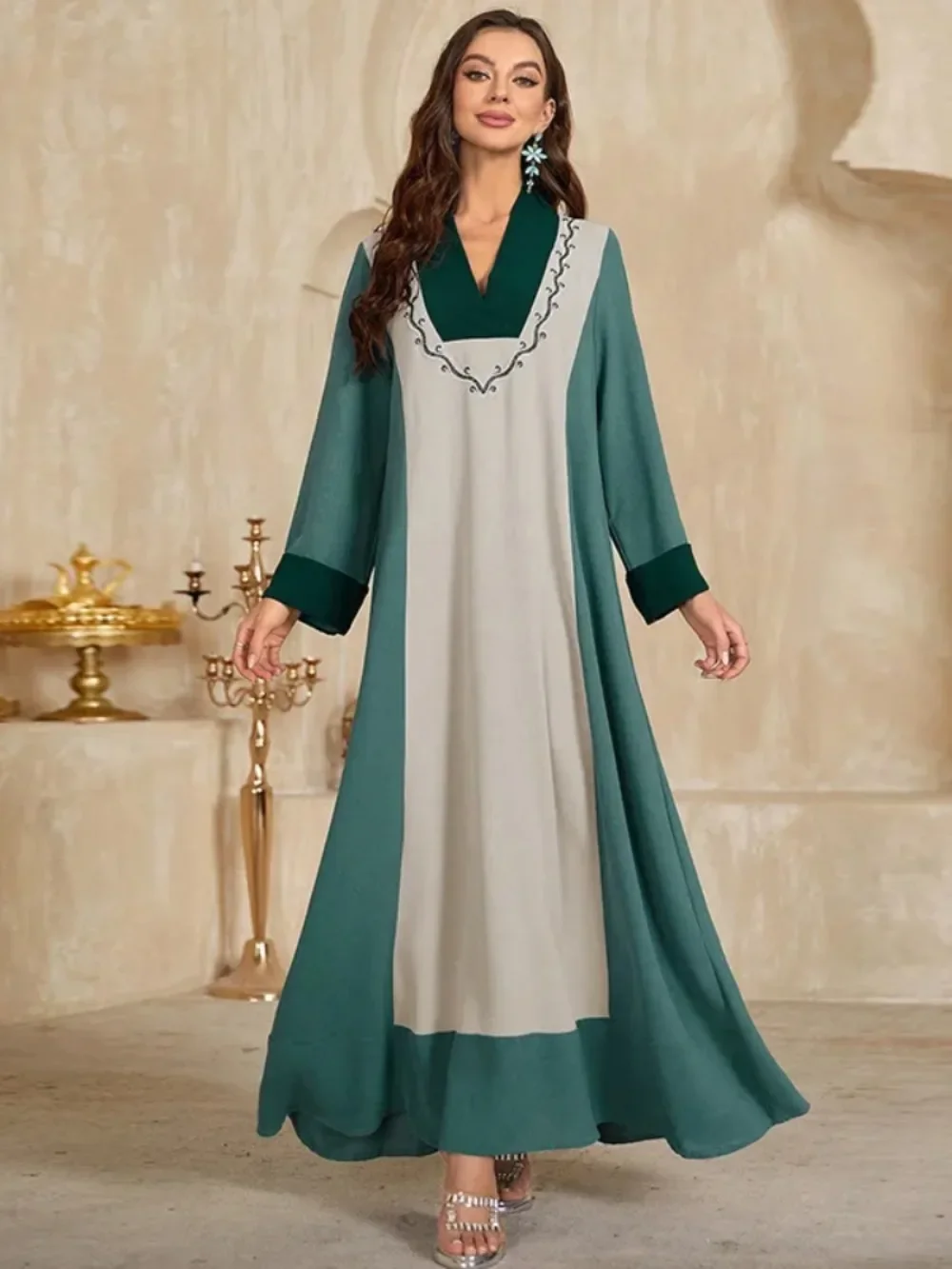 Eid Maroc Robe Maxi femmes musulmanes Abaya dubaï Abayas dubaï turquie robes de soirée caftan Robe Longue robes Largos