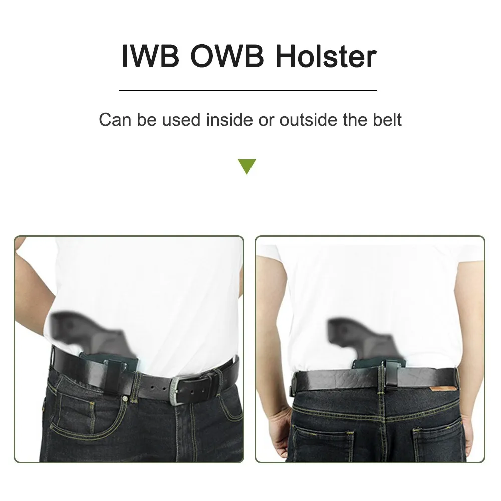 IWB 가죽 홀스터 은폐 캐리 건 홀스터, 스웨이드 가죽 권총 홀스터, 벨트 클립 J 프레임 리볼버 홀터, 사냥 에어소프트