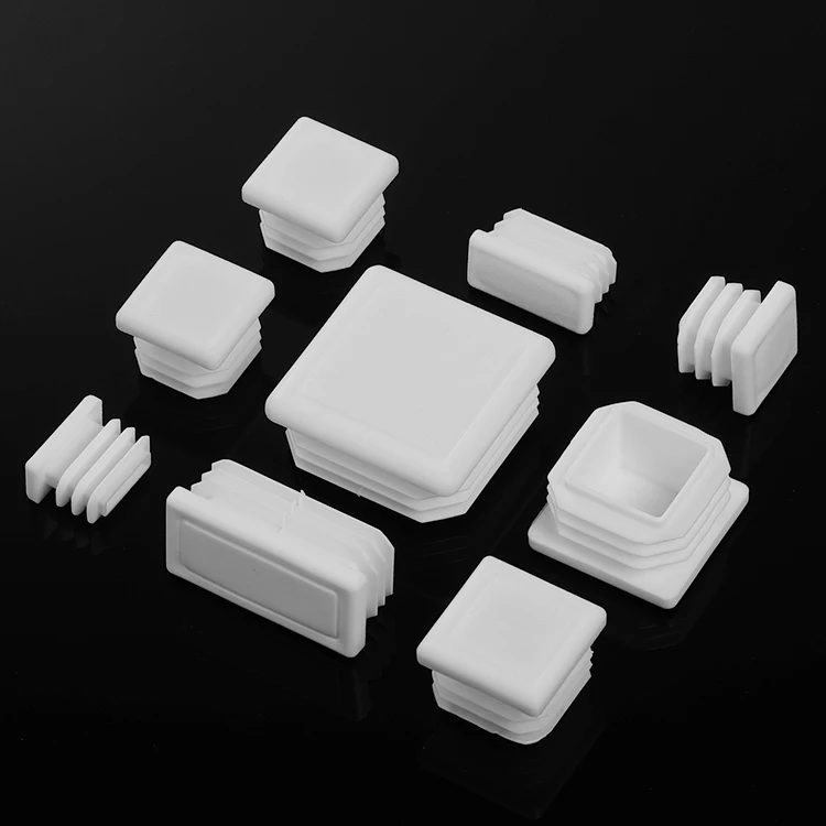 2/5/10 Pcs White Rectangle/Square Blanking End Cap Table Leg Foot Pad Steel Pipe Insert Plug 15x15mm -50x100mm