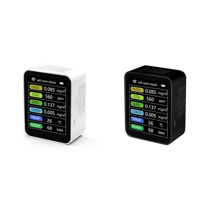 ใหม่-Wifi Smart Air คุณภาพ Monitor CO2 เมตร TVOC HCHO PM2.5 เครื่องทดสอบดิจิตอล CO2 Sensor ฟอร์มาลดีไฮด์เครื่องตรวจจับก๊าซ Tuya APP