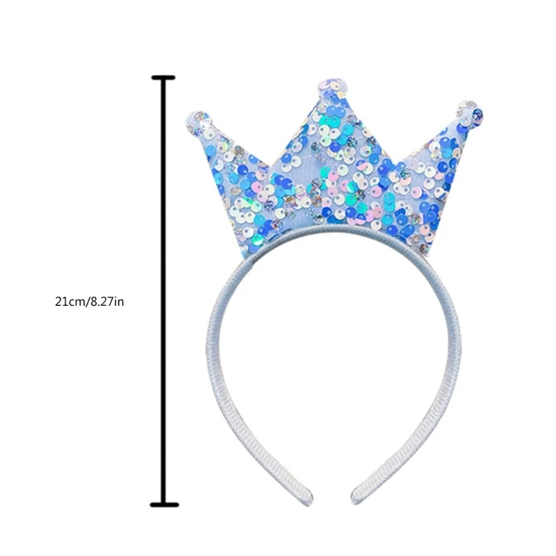 Diadema brillante para niña, tocado para fiesta cumpleaños, aro para con lentejuelas, disfraz para niños,