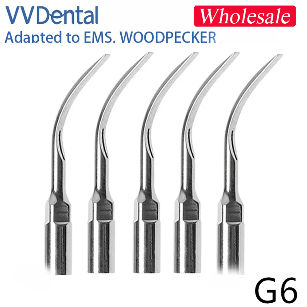 VVDental Wholesale 1/3/5Pcs a lot G6 Ultrasonic Scaler Tip Fit for EMS WOODPECKER Endodontics Endo Scaling Tips P-Series