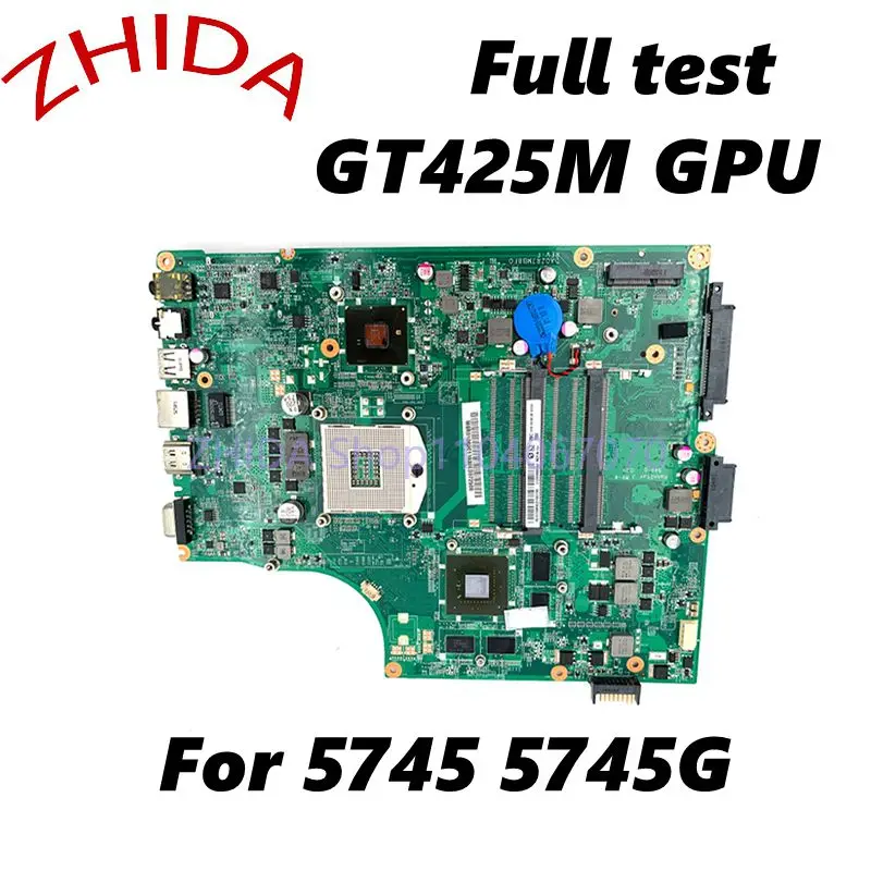 

For Acer aspire 5745 5745G laptop motherboard GT425M 1GB HM55 DDR3 free CPU MBR0106001 MB.R0106.001 DA0ZR7MB8F0 Mainboard