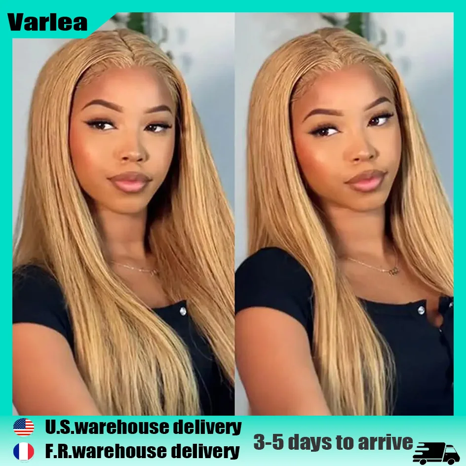 

Varlea 30 Inch 200% Density 13x6 Hd Lace Frontal Wig Straight 13x4 Lace Front Wigs 27 Colored Honey Blonde Wig Human Hair