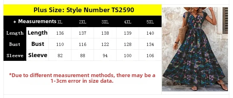 Summer Plus Size Women's V-Neck Short Sleeve Dress Independent Station Best Selling Paisley Print Long Dress