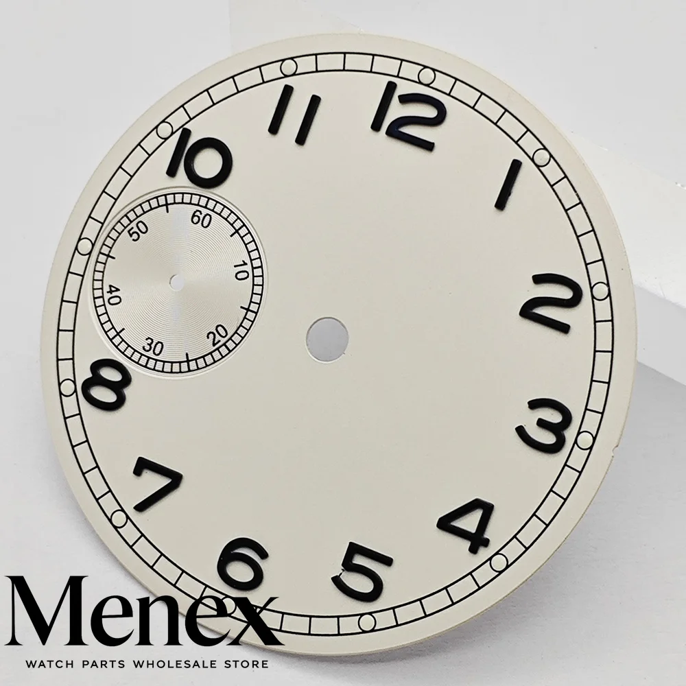 Menex 37mm Arabic Numerals Small Seconds White Blue Green Black 4 Colors for ETA 6497 ST3600 Hand-Winding Movement Replacement