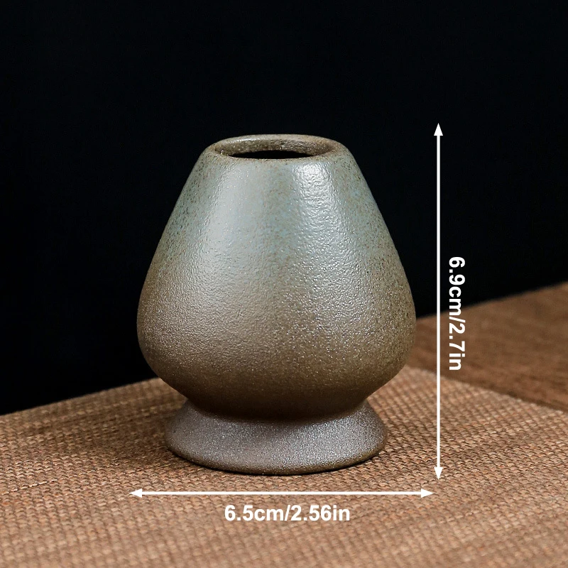 اليابانية الخشنة الفخار ماتشا الشاي Chasen حامل حامل وعاء الخيزران خفقت طاحونة أدوات الشاي حامل الشاي اكسسوارات الشاي #5