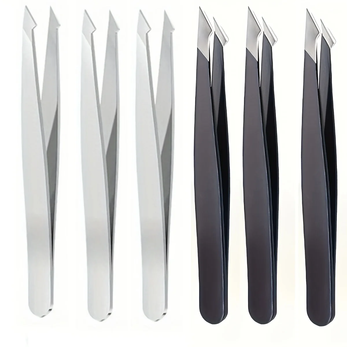 3/6pcs Stainless Steel Professional Eyebrow Tweezers, High Brow Tweezers with Angled Tips, Hair Removal Tweezers for Eyebrows