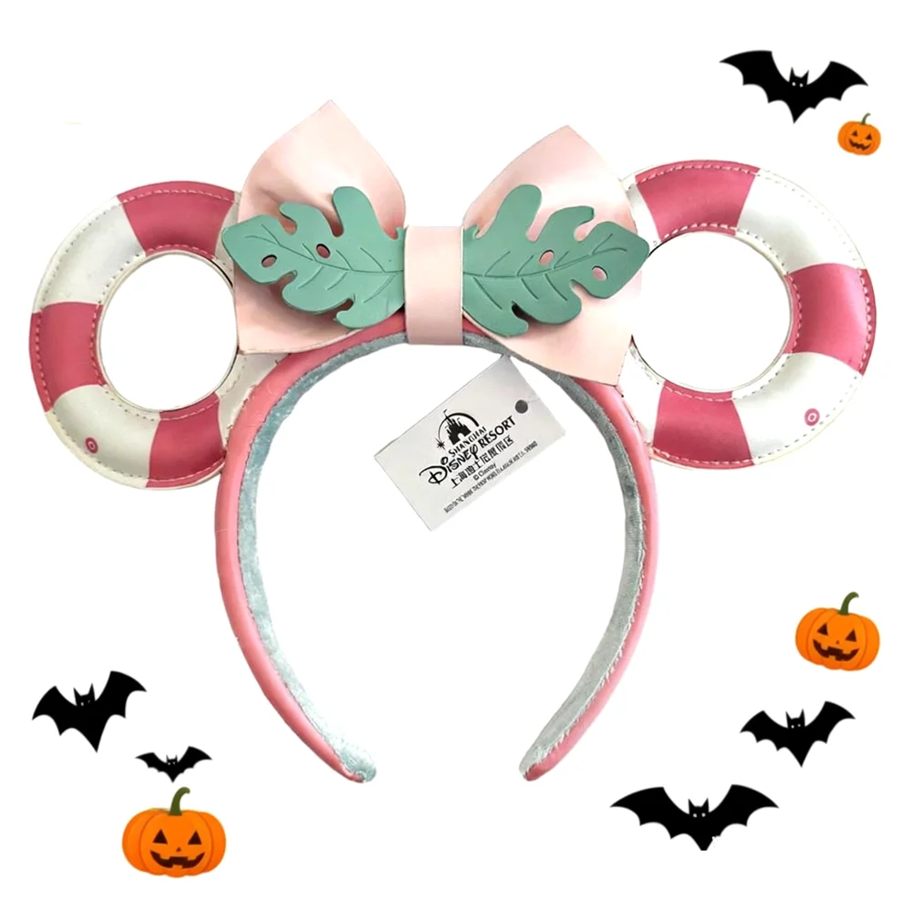 Disney New Minnie Mouse Ear Headbands Doughnut Bow Hairband Holiday Birthday Party Princess Decoration Cosplay Costume for Women