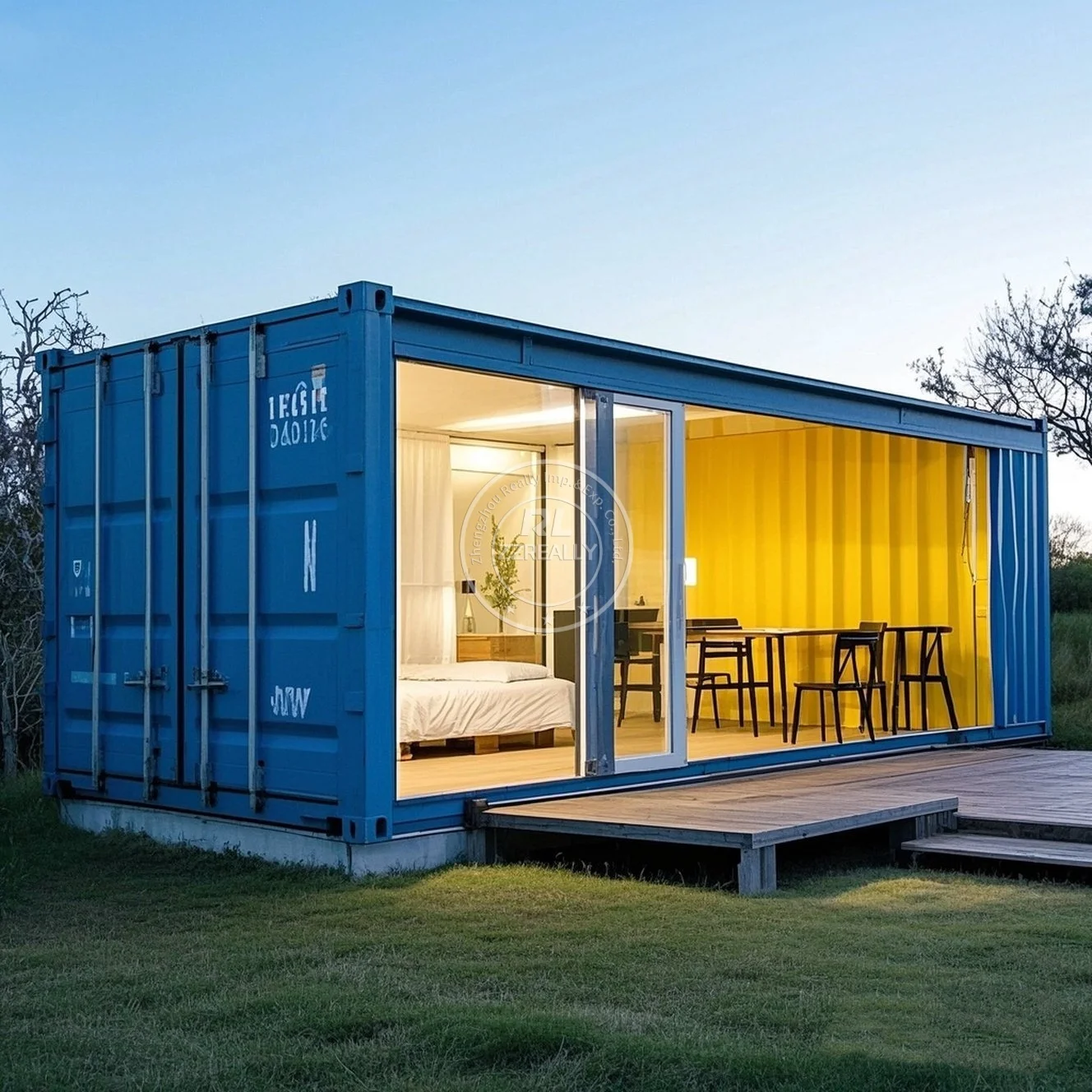 

Prefabricated Splicing Sunny Two-Story House Prefabricated Assembly Container Office Glassy Easy Handy Coffee bar