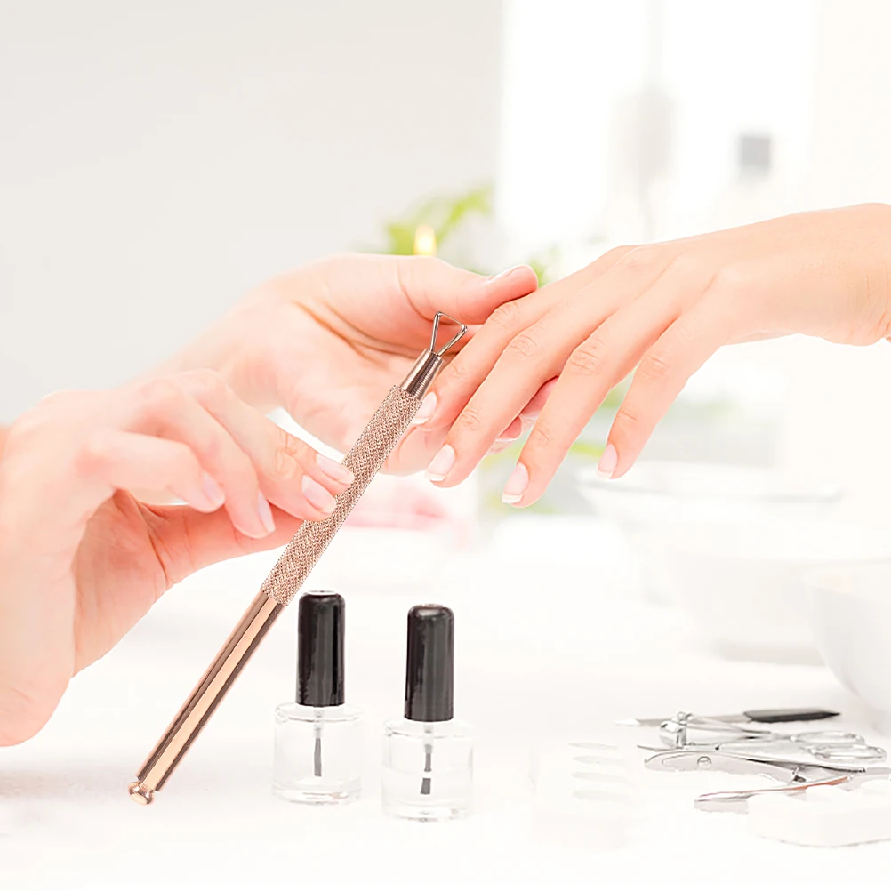 

6pcs Manicure Tools Stainless Steel Triangle Cuticle Pusher Nail Instrument Gel Polish Removal Dead Skin Fork Toenail Cleaner