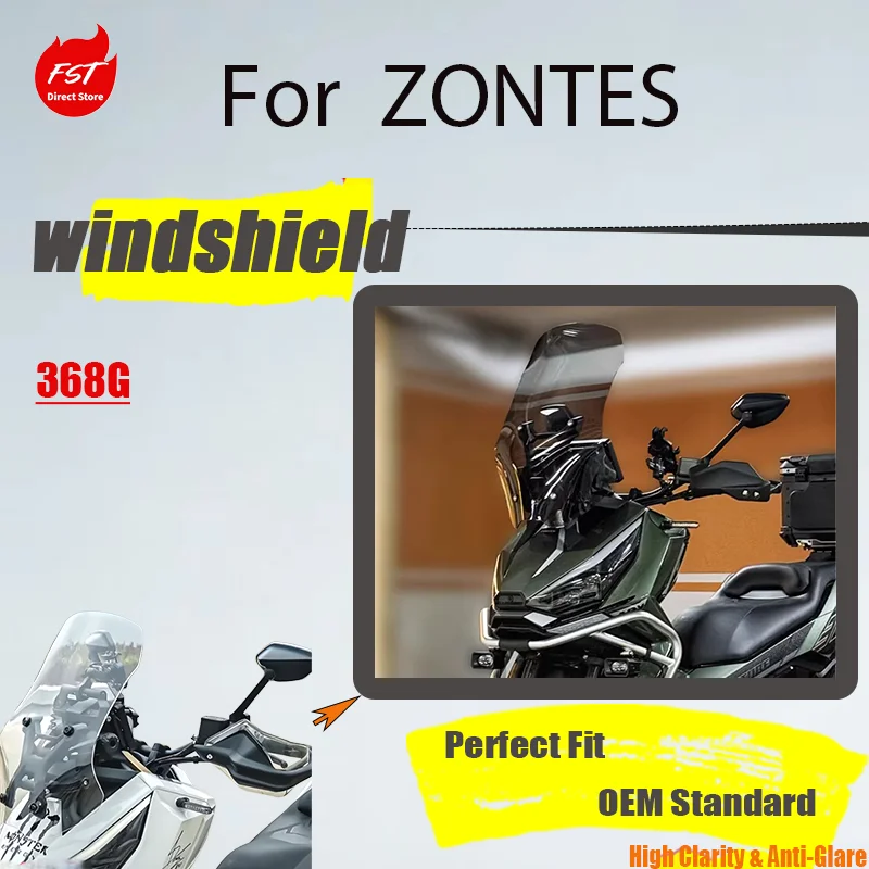 

Для ZONTES 368G: Спортивное ветровое стекло с увеличенной высотой, передний ветрозащитный экран и защитные элементы для груди