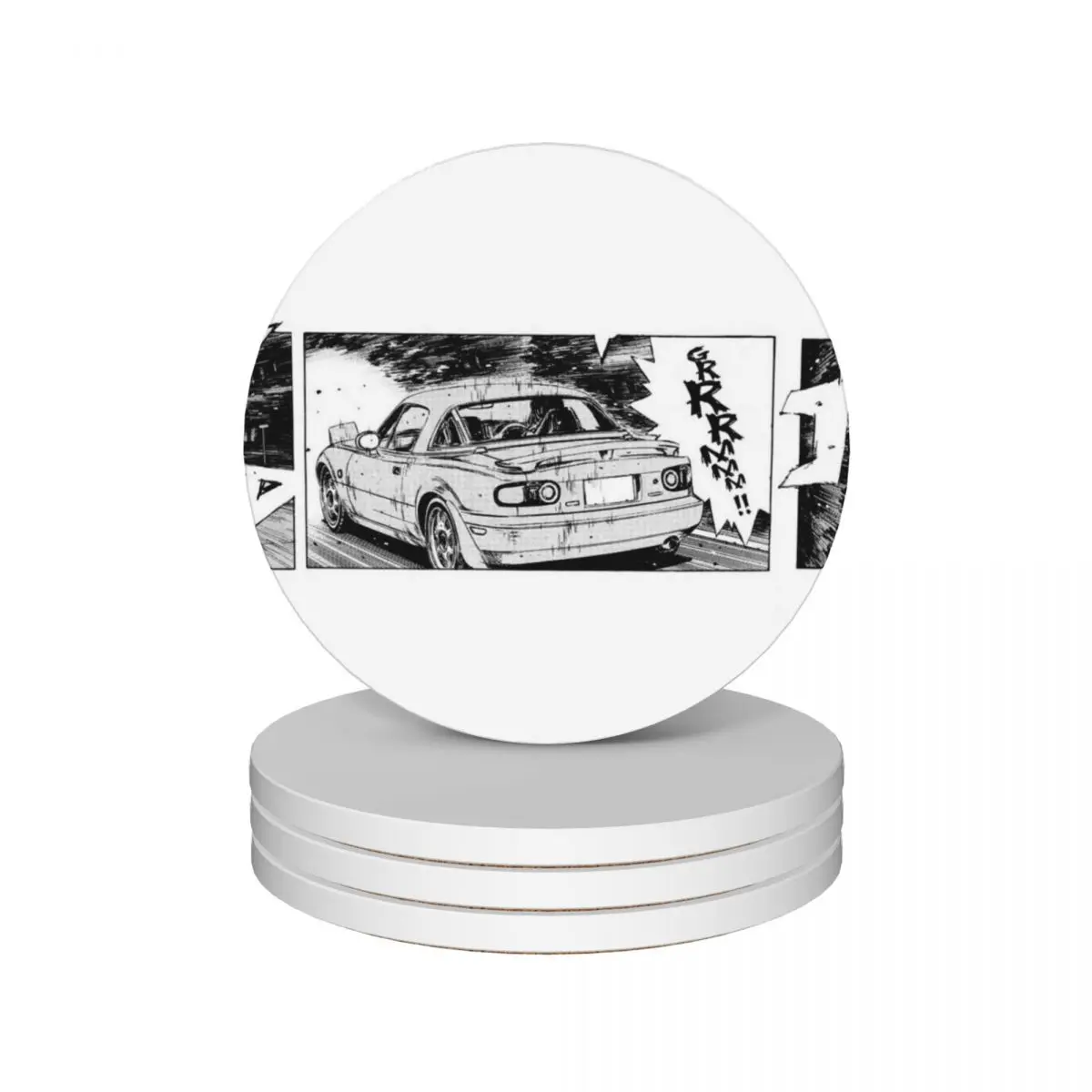 

Initial D Comic Strip Ceramic Coasters (Set of 4) for coffee cups plate Coasters