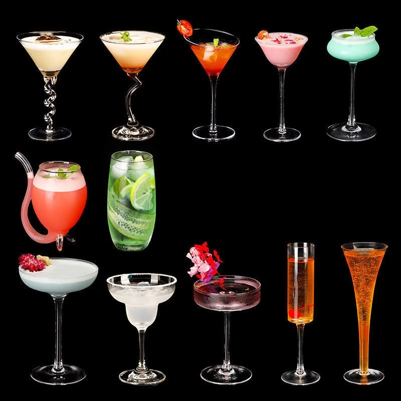 

Creative Glass Cocktail Cup High Footed Bar Popular Cup Margarita Martini Cup for Party And Wedding Promised Man Brand