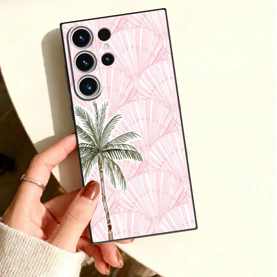 Fashion Coconut Tree Case for Samsung Galaxy S26 Ultra S23 S20 S24 Plus S25+ S10 S22 S21 Note 20 S26+ S25 FE Phone Cover