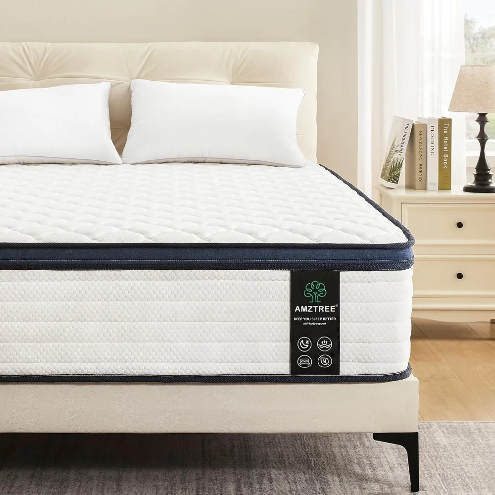 

queen size 12 inch memory foam and pocket coil mattress - medium firm support for pressure relief and reduced motion transfer