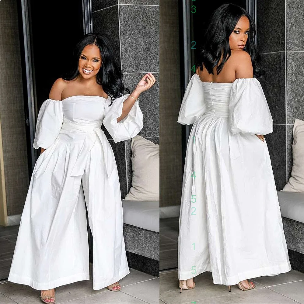 

Sexy Off Shoulder Tube Top Jumpsuit Women Summer Overall Rompers Playsuit Bodysuit Jumpsuits
