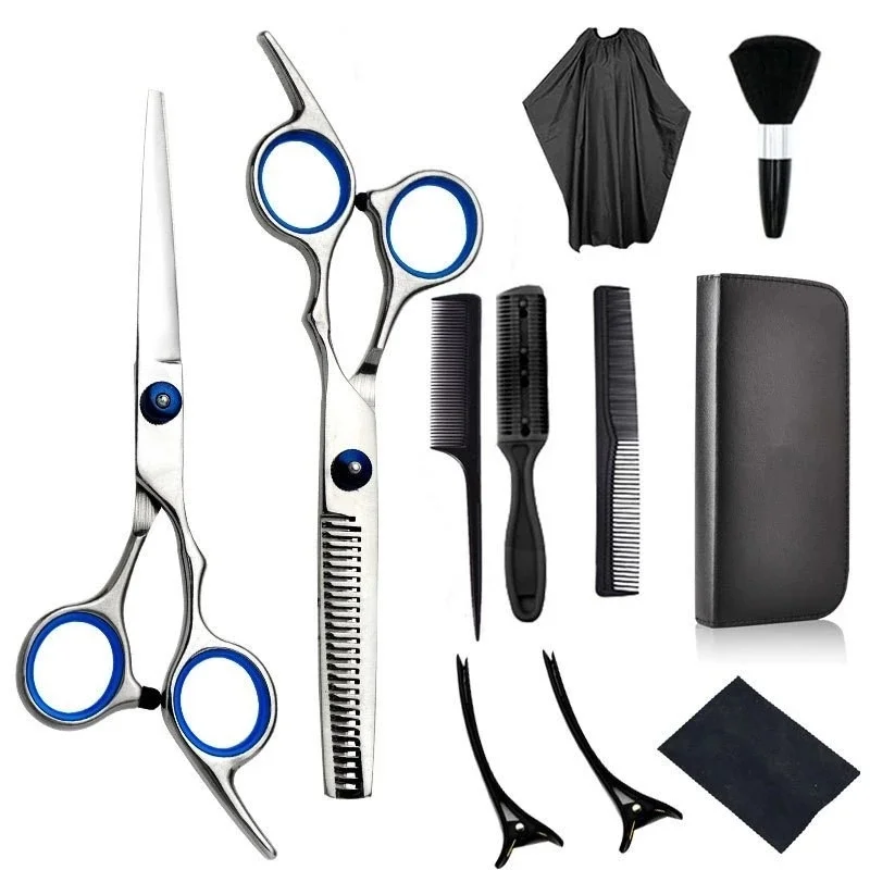

11Pcs Stainless Steel Hairdressing Scissors Set Hair Thinning Scissors Hair Cutting Styling Accessories Tools Kit For Barber