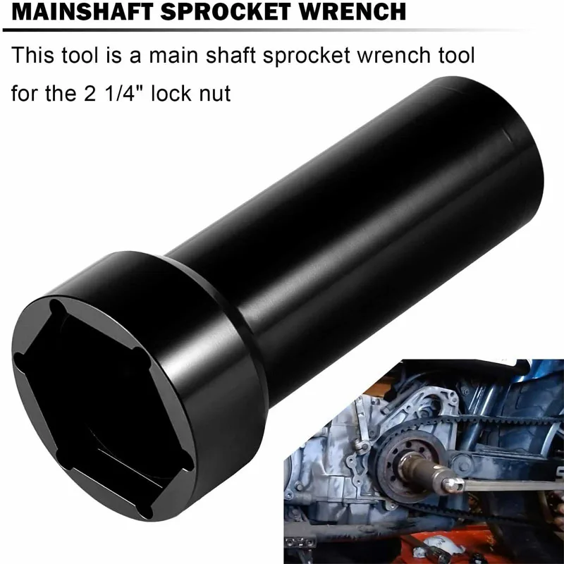 Mainshaft Sprocket Pulley Wrench Lock Nut Main Shaft Socket Tool 2-1/4 For 2006 Up Harley Davidson Twin Cam Dyna, Electra Glide