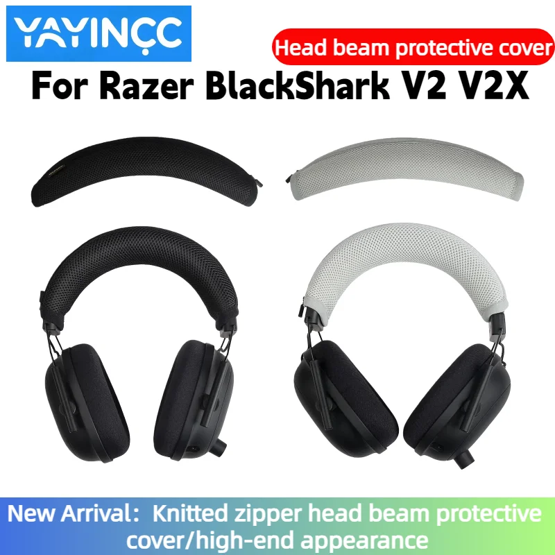 

Headphone Head Beam Cover For Razer BlackShark V2 V2X Earphone Zipper knitted fabric headband protective cover Advanced feeling