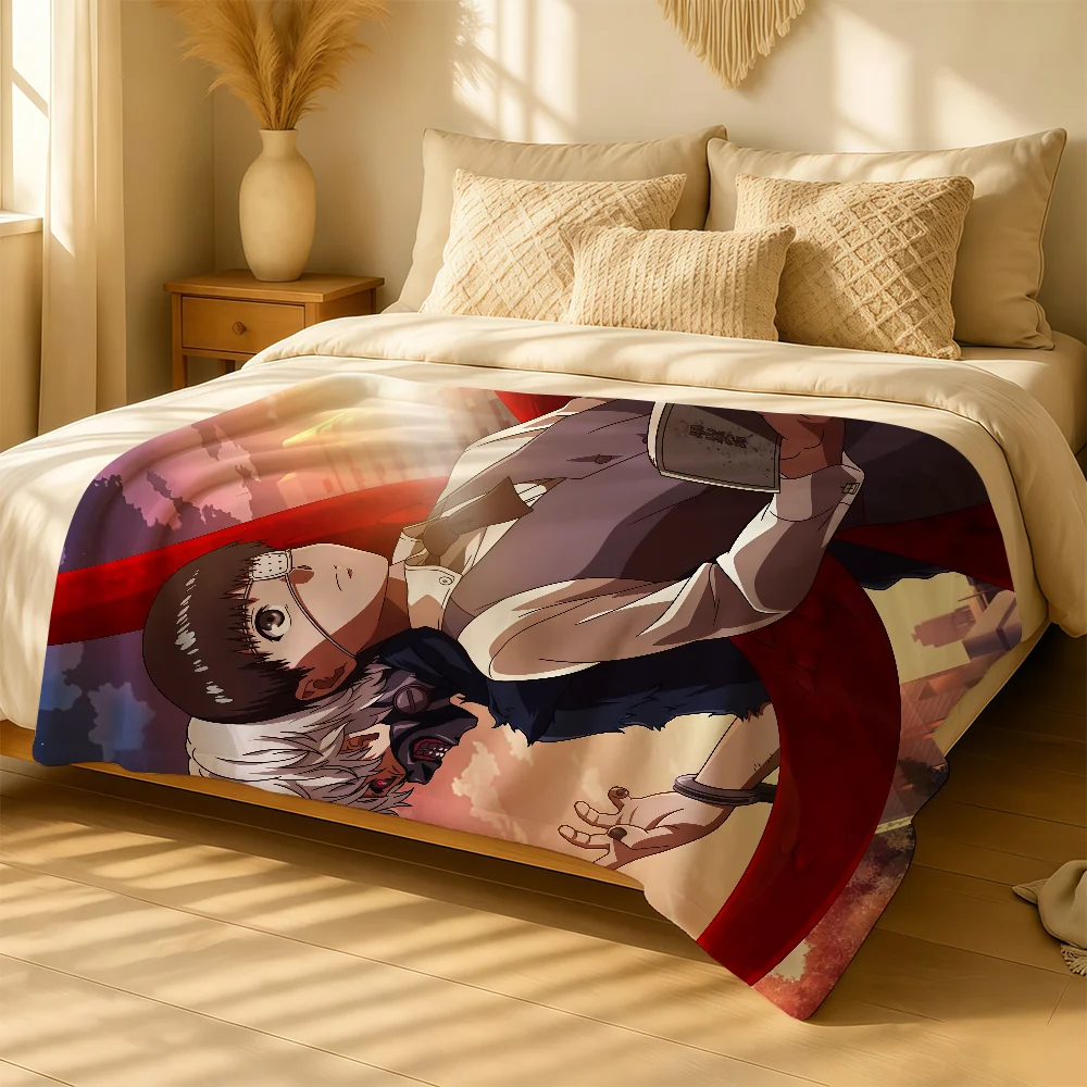 Anime T-Tokyo G-GhoulS Blanket For Soft Warm Knee For Bedroom Living Room Bed Sofa Camping Picnic Office Gift