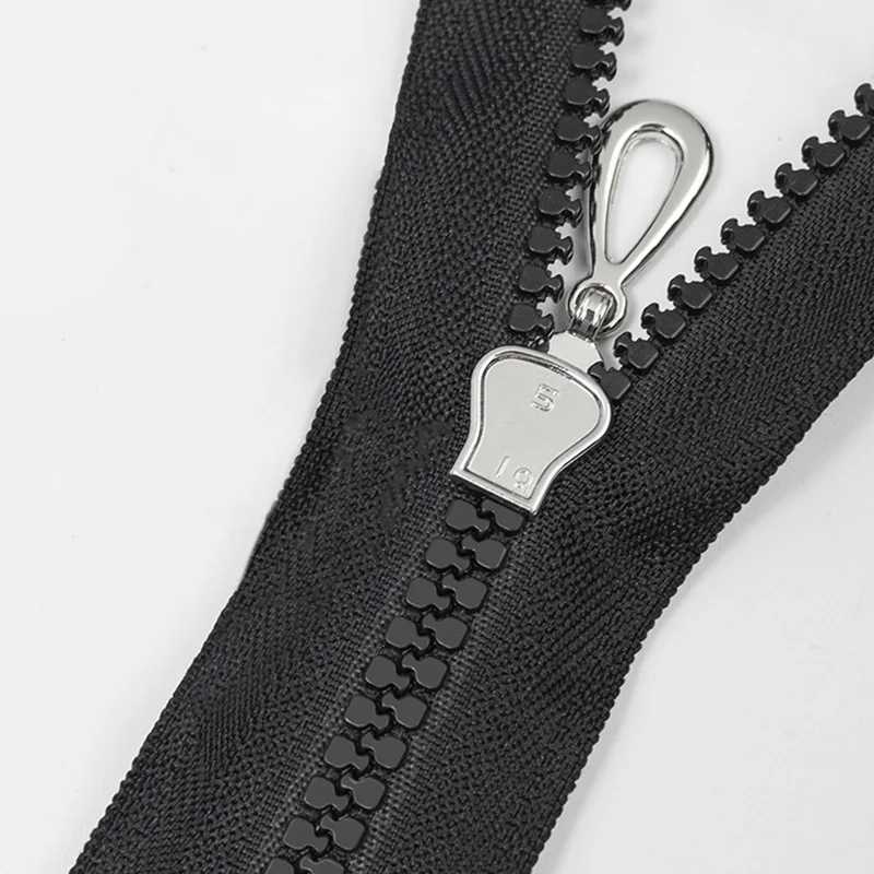 40/50/60/70cm Open-end Rhinestone Resin Zipper 5# Black Repair Zip DIY Jacket Bag Coat Jacket Handmade Sewing Accessories