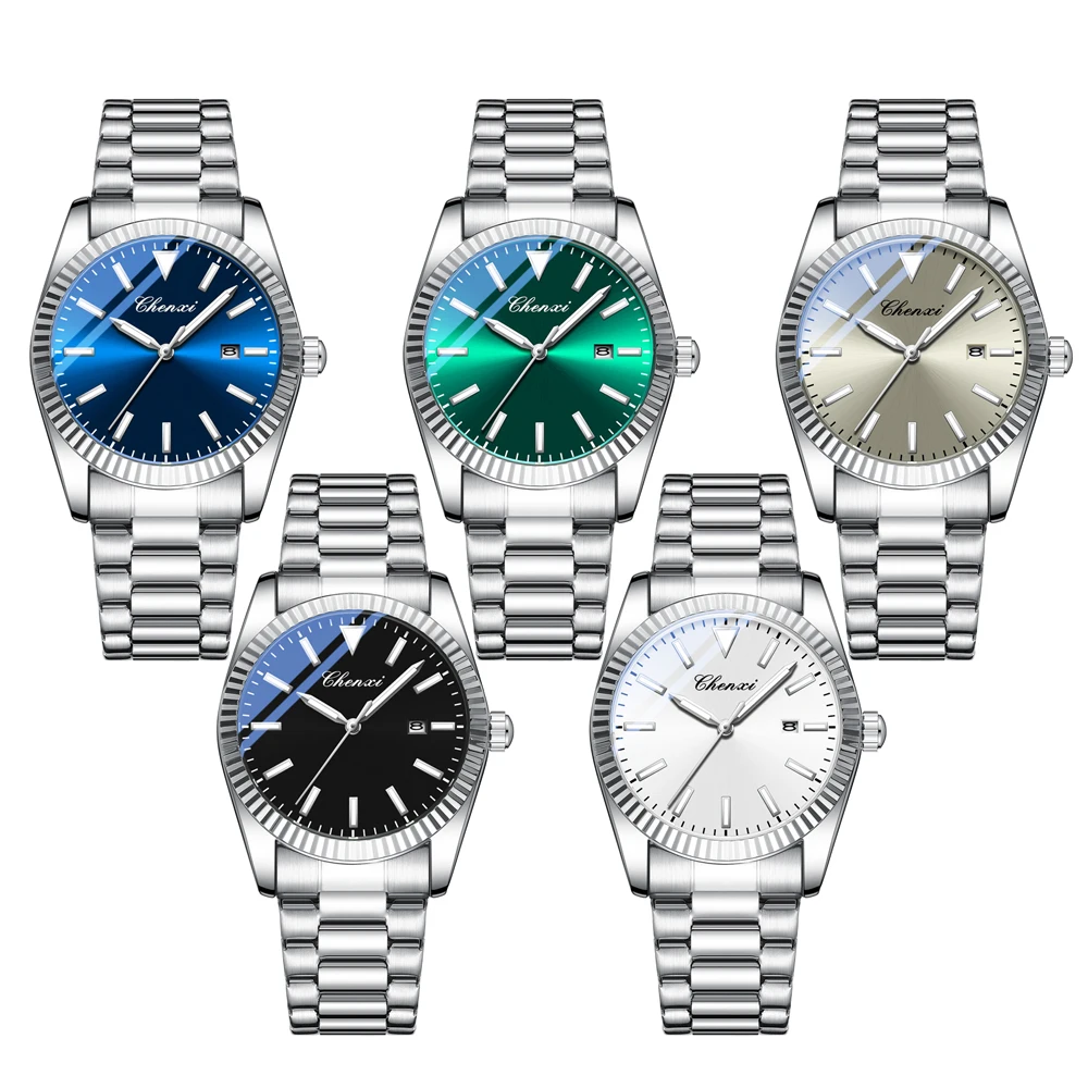 CHENXI Business Style Luxury Men Watch Stainless Steel Quartz Waterproof Wristwatch Luminous Man Watch Date Relogios Masculino