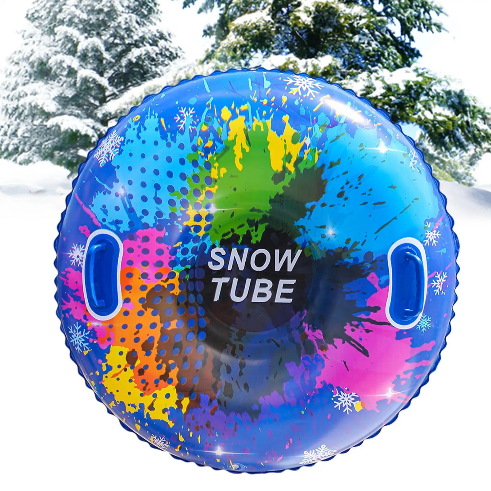 Snow Sled for Kids Blow Up Snow Tube Sledge Anti-Tipping Inflatable Sled for Winter Sports Sledding Trail Outdoors Snowfield