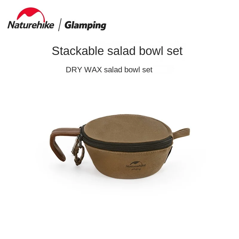 Natuerhike-Outdoor Camping Canvas Salad Bowl Protective Cover, Wild Camping Picnic Accessories, Shiraz Bowl Smart Co