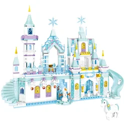 Ice Castle Building Blocks Model for Kids, Frozen Princess Toy, Conjunto de Tijolos, Mini Figura, Presentes de Jardim, Compatível com Lego, Menina