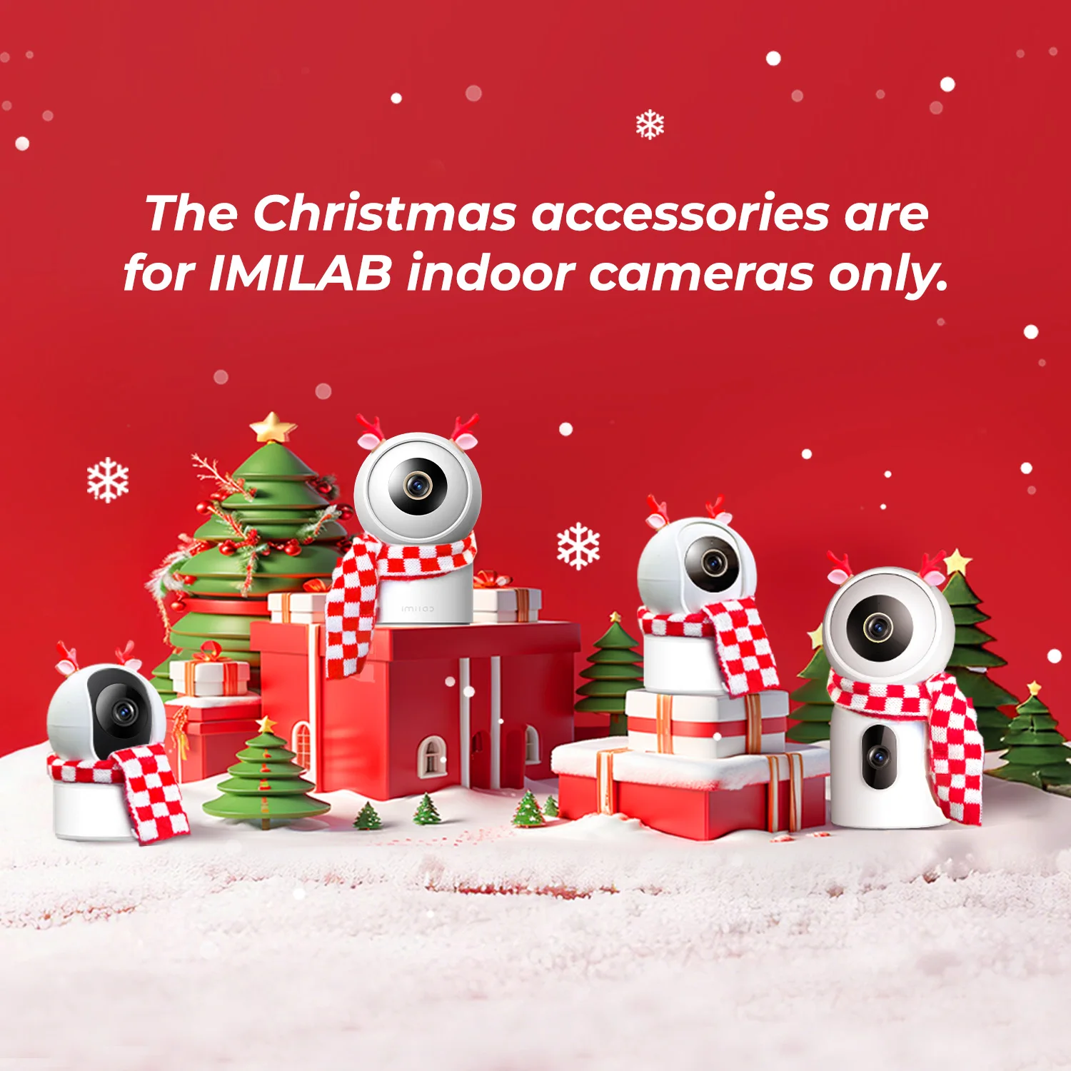Christmas Accessory Set for IMILAB C21, C22, C30 Dual, C40, Cute Holiday Outfit for Indoor Security Camera, Festive Home Décor