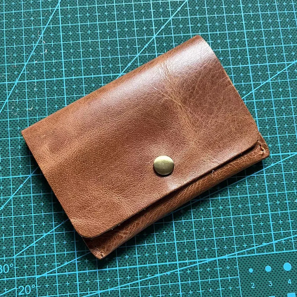 100% Genuine Leather Card Holder Wallet Minimalist 100% Cowhide Leather Wallet Men for Cards