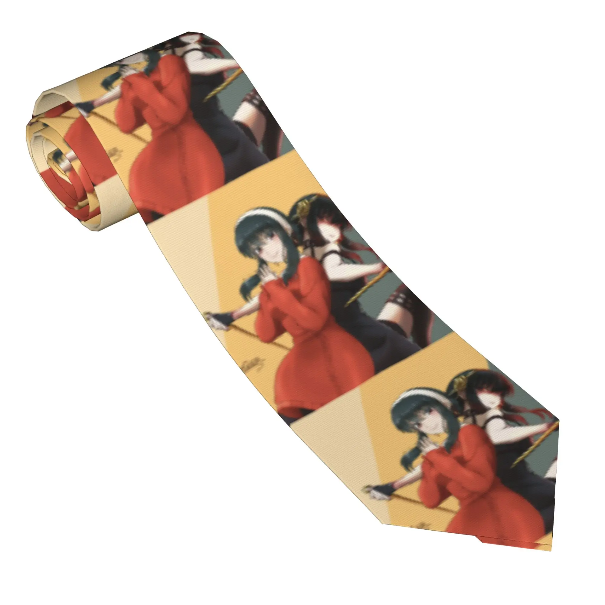 Spy x Family Anime Necktie Men Polyester 8 cm Silk  Classic Neck Ties Forger Anya for Mens Shirt Accessories Gravatas Wedding