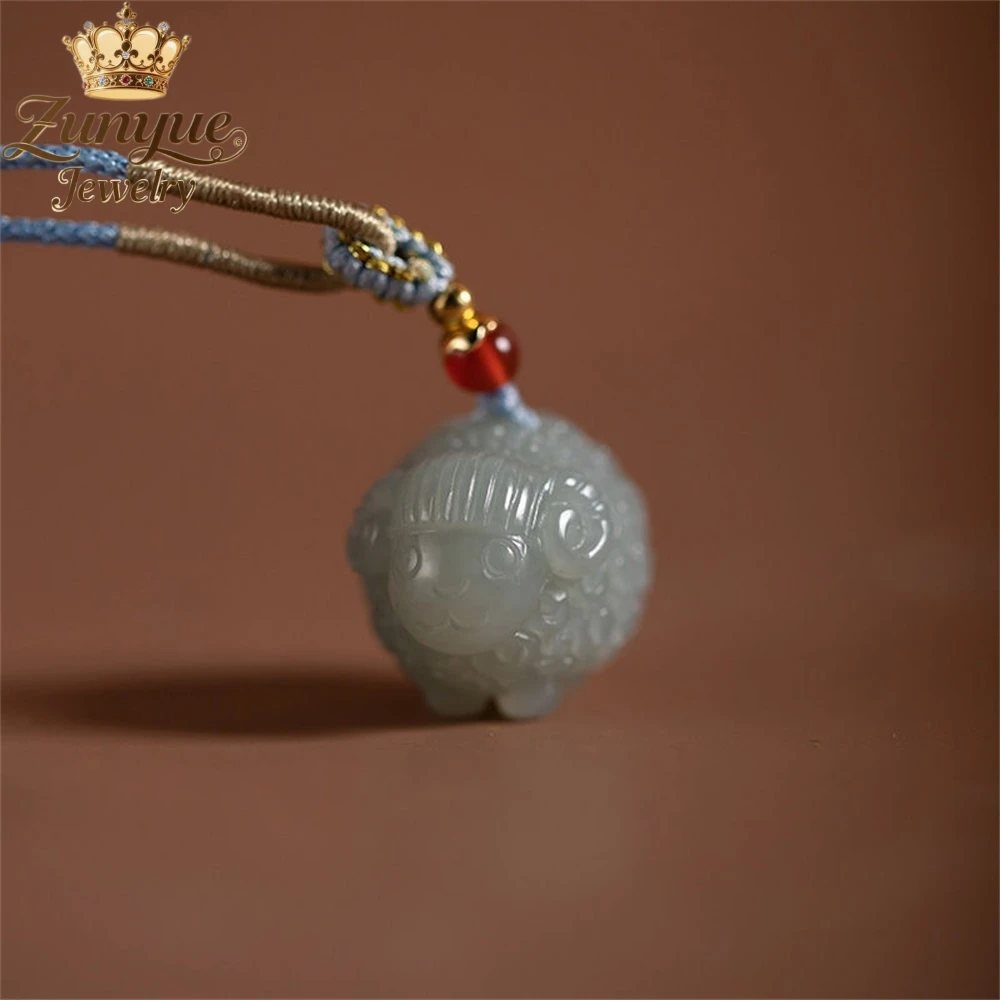 High-End Natural Hetian Jade Little Sheep Pendant Luxury Quality Jewelry Fashion Jewelry Exquisite Elegant Popular Charms Gift