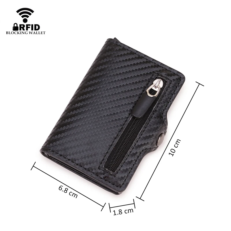 Carbon Fiber Rfid Blocking Protection Men id Credit Card Holder Wallet Leather Metal Business Bank CreditCard Cardholder Case