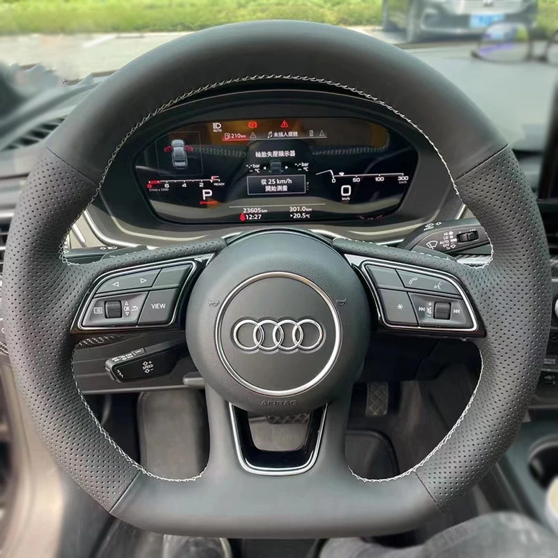 

Чехол на руль из микрофибры для Audi A1 8X A2 A3 Q3 Q5 Q2 A4 A5 A6 Avant, индивидуальный, ручной работы, с ручной строчкой