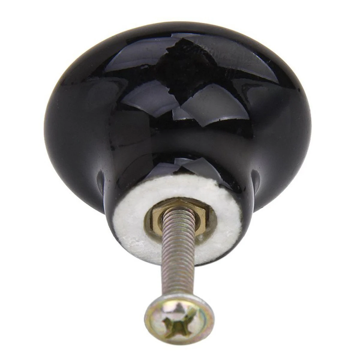 

5 шт. круглые керамические дверные ручки, прочные черные ручки, размер S для кухонного шкафа, ящика, мебели, круглая дверная ручка