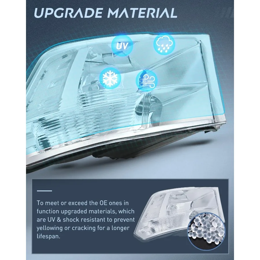 2009-2018 램 1500 2500 3500 픽업 트럭용 헤드라이트 어셈블리, 쿼드 디자인 크롬 하우징, 클리어 코너 및 렌즈 교체