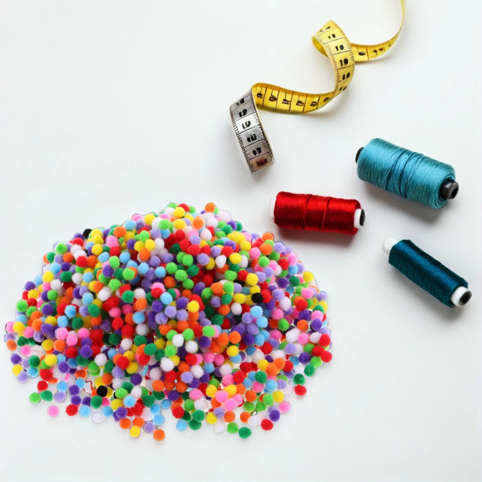 2000Pcs Craft Pom Poms Soft Colorful 5Mm Multicolor Balls for DIY Creative Projects Supplies Furry Pom Poms for Hats