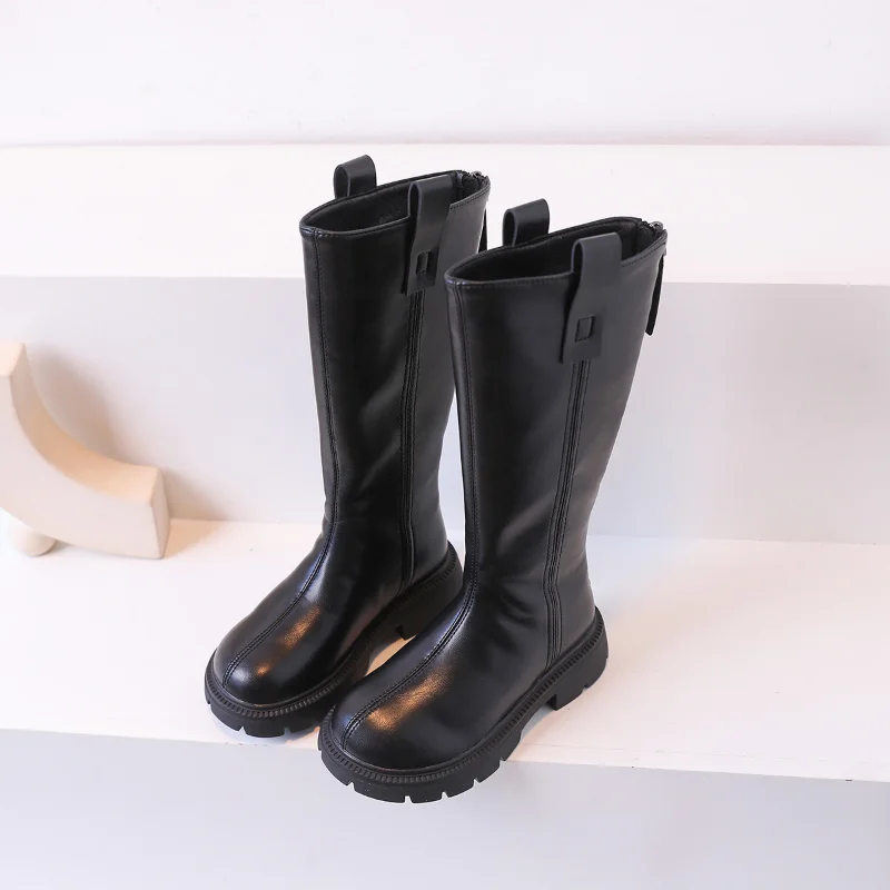 Girls High Boots 2022 Winter Girls Fashion Knee Princess Long Knight Boots Children Warm Soft Shoes Toddler Classic Brand Black