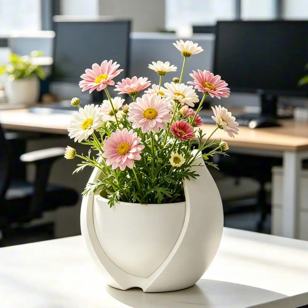 Tulip Flower Shape Planter, 3D Printed Decorative Flower Pot, Modern Minimalist Plant Container for Home Office Desk Decor